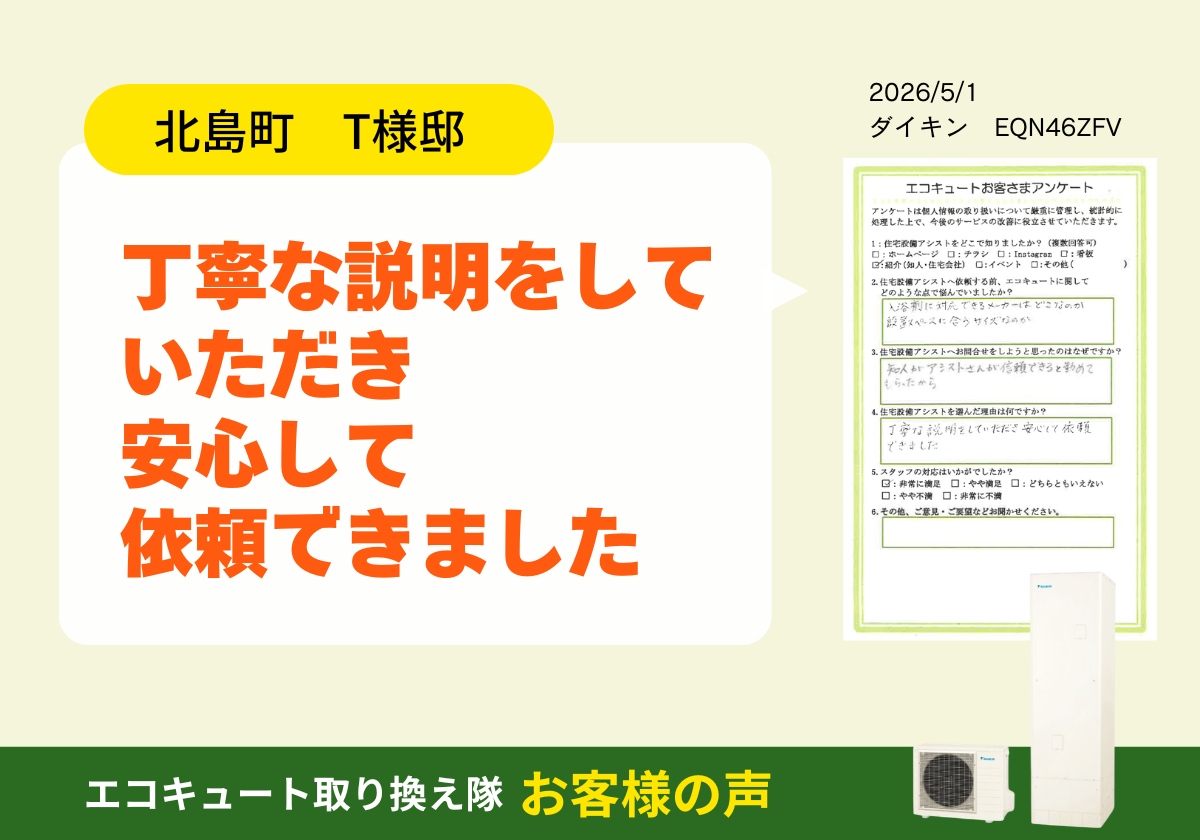 丁寧な説明をしていただき安心して依頼できました 画像
